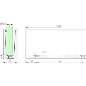 Celosklenené zábradlie-profil-vrchné kotvenie