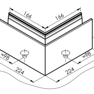 Celosklenené zábradlie-roh. profil-vrchné kotvenie