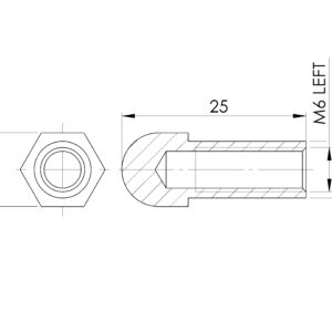 Úchytka lanka - napinak AISI316, M6