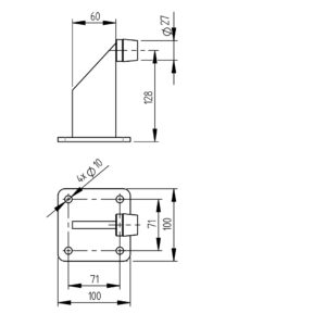 Doraz koncový s kotv.konzolou, Zn