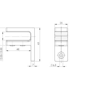 Držiak skla - sklo/stena