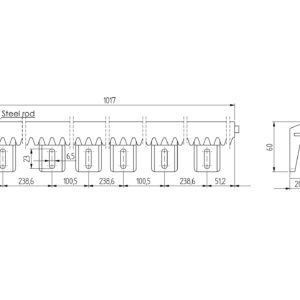 Hrebeň nylonový s Fe jadrom, max 700kg