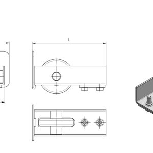Koliesko dojazdové s krytkou Zn, profile 60x60,