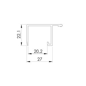 Krycia lišta horná pre AL profil, ELOX