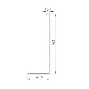 Krycia lišta pre bočný dutý profil AL/0011-LIGHT