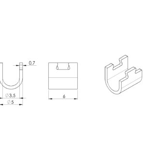 Lisovacie puzdro otvorené pre dve lanká, d3mm