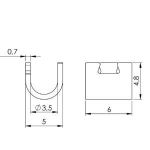 Lisovacie puzdro otvorené pre dve lanká