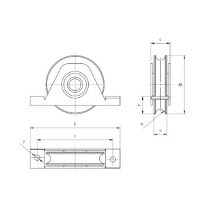 Pojazdové koliesko komplet -U, Zn, D100mm