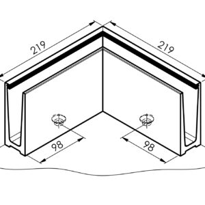 Roh 90° pre AL profil(celoskl. zábradlie) AL/INOX