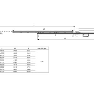 Teleskopický systém pre sam bránu do 8m, 2dielna
