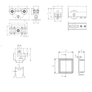 Vedenie spodné - ECO-NYLON, profile 60x60mm
