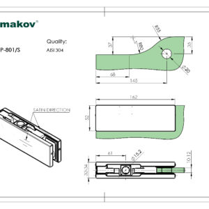 Vrchný pánt AISI 304