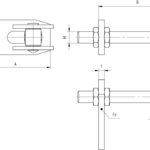 Záves nastaviteľný Zn, 180°, M20