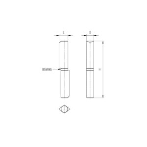 Záves navariteľný D22, L200mm